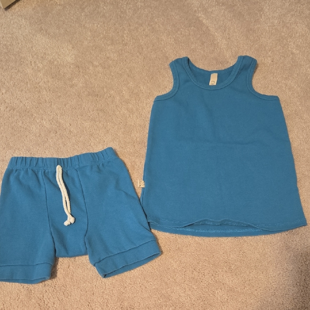 Toddler Blue Tank Top and Shorts Set